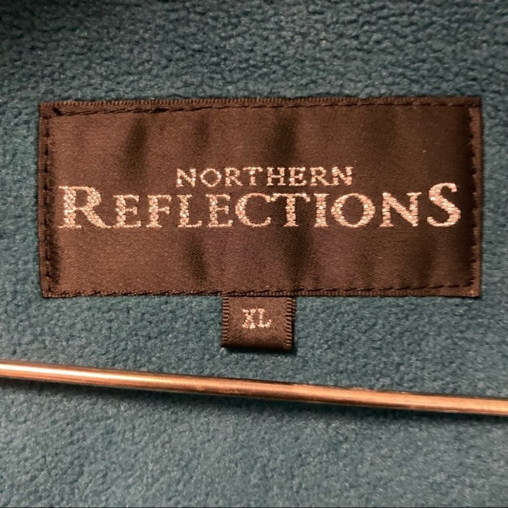 NORTHERN REFLECTIONS Sz XL Fleece Inner Cozy Turquoise Paisley Motif Jacket - Picture 4 of 11